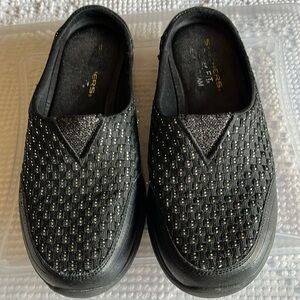 Skechers memory foam slip ons. Size 7. Black with bling on the tops. Size 7